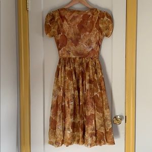 Vintage 50s Marigold Evening Dress
